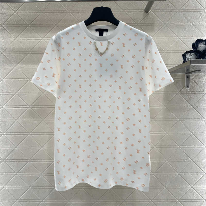 Chain Designer T Shirt Women Printed Jacquard Soft fabric tee Breathable comfort fashion short-sleeve Brand T-shirt