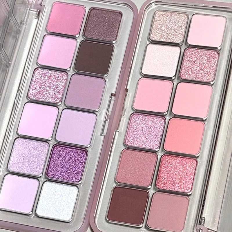 12-Color Eyeshadow Palette Matte Shimmer Finish Brightening Contour Highlighter Long-Lasting Highly Pigmented Compact Makeup H260402