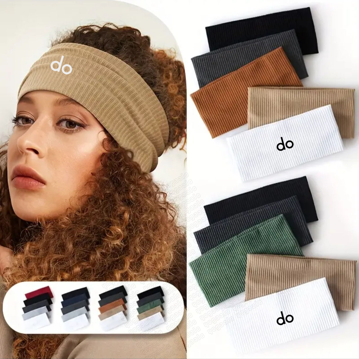Hot Selling Women Yoga Wide Knit Solid Color Headband ,Outdoor Sports Elastic Anti Slip Fitness Headband Wide Edge ,One Size