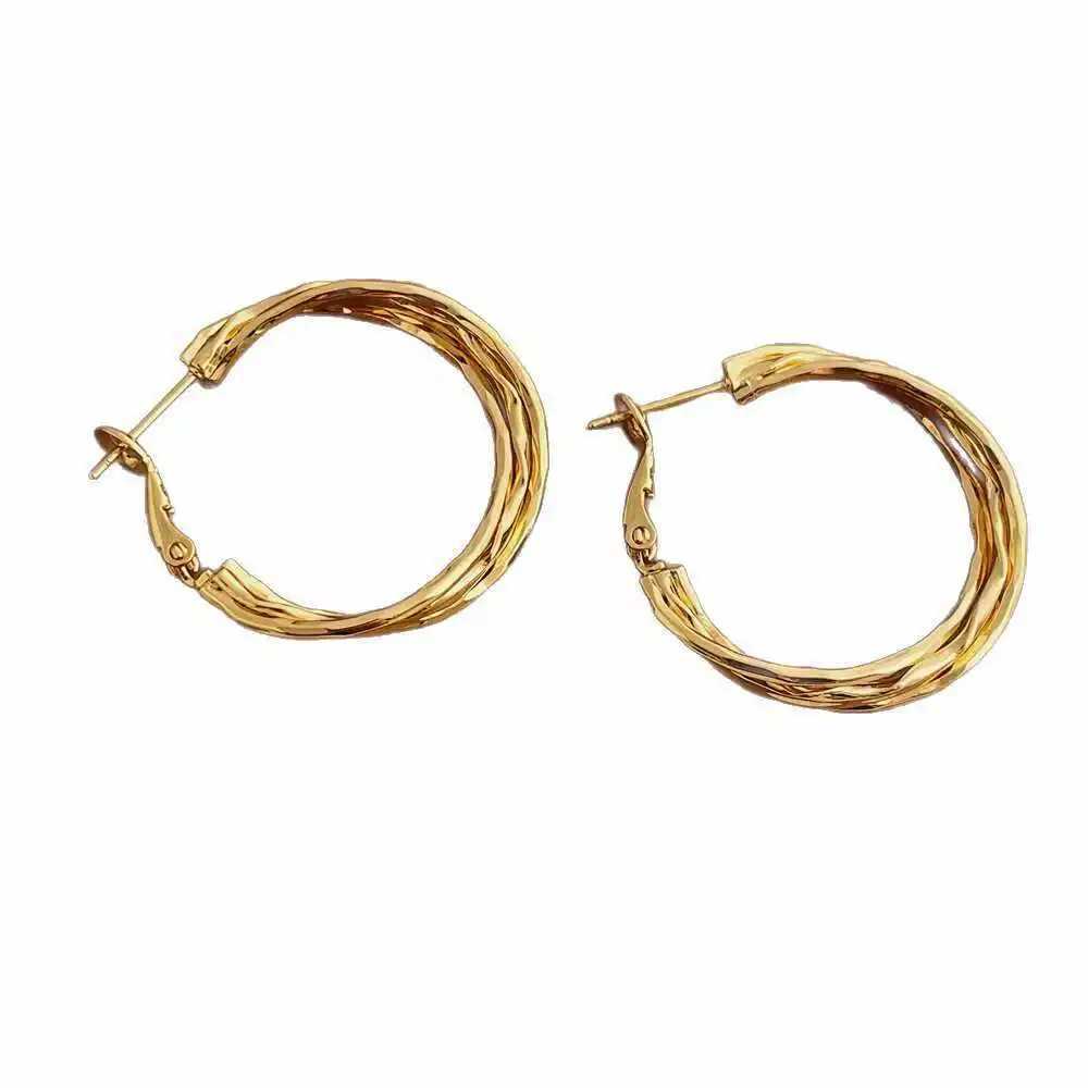 Womens Minimalist Multi-layer Circle Earrings 925 Silver Stud C-shaped Luxury High-End Feel Earrings H260403