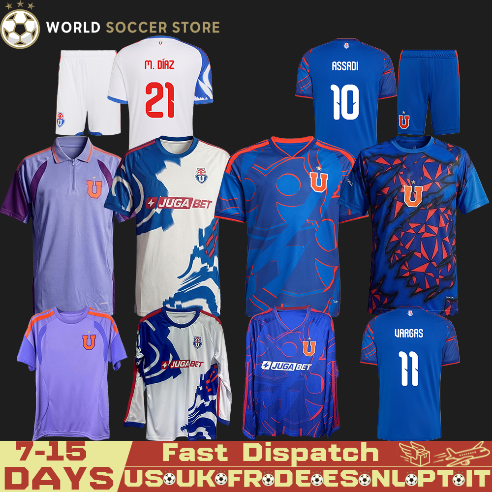 26 27 Club Universidad de Chile soccer jerseys 2026 2027 La U ASSADI VARGAS GUERRERO CONTRERAS ZALDIVIA RIVERO POBLETE Los Azules football shirt adult kids kits men