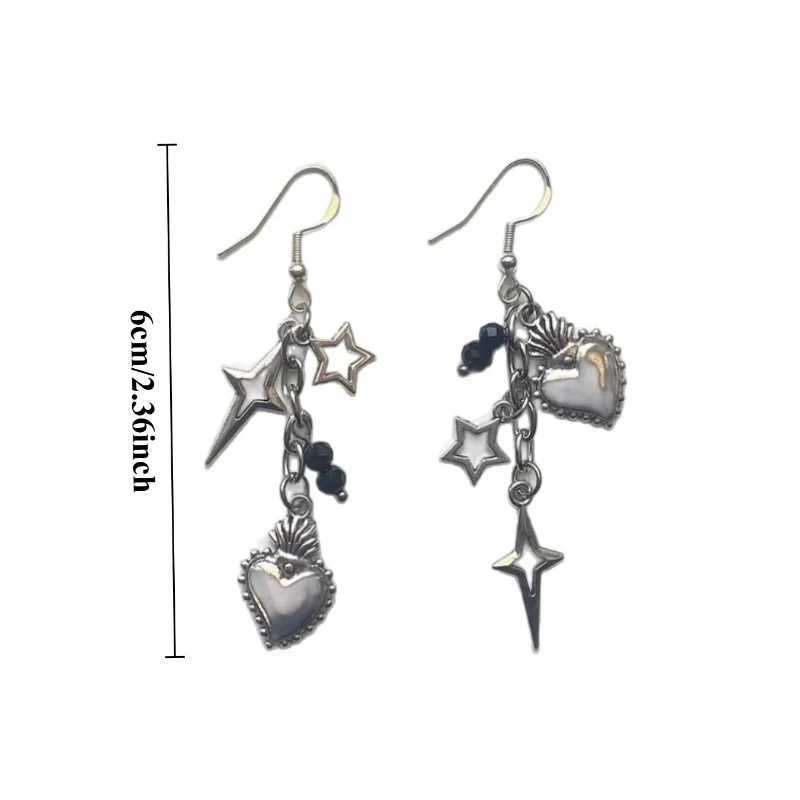 Personalized Punk Style Hollow Star Heart Pendant Earrings Womens Fashion Trend Holiday Party Accessories Jewelry H260403