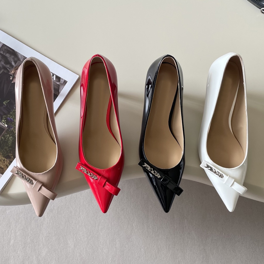 Designer dress shoes high heels women sandals luxury heel 8cm point toe stiletto patent genuine leather nude black white red