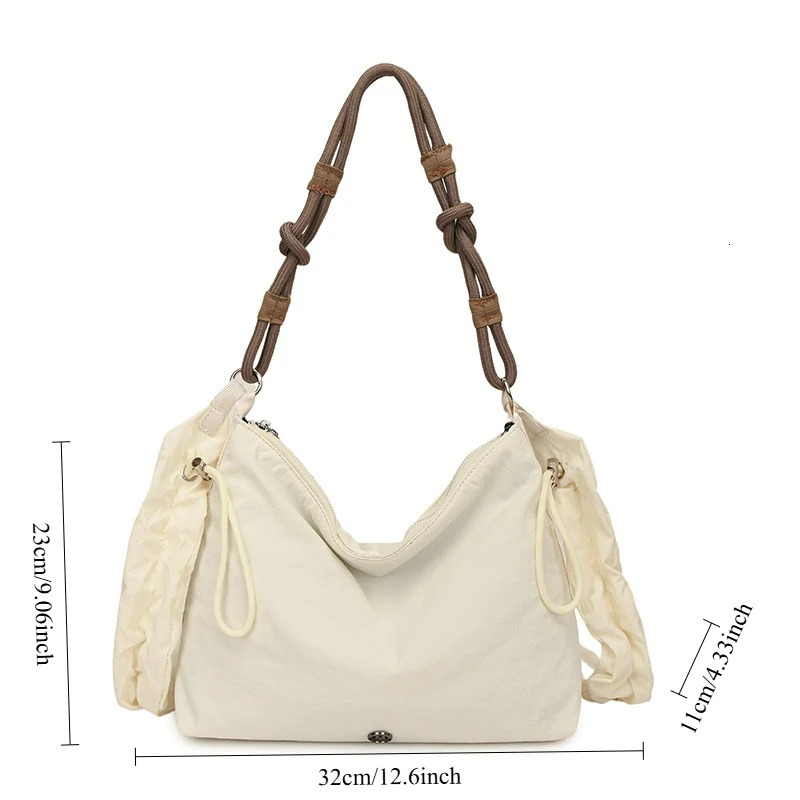 Fashion Winter Comfortable and Versatile Texture Hobo Bag Cotton Puff Leisure Shoulder Bag Wrinkled Commuting Crossbody Bag 260330