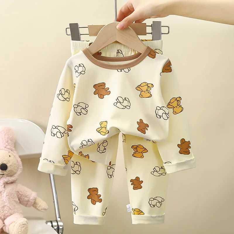 Kid Comfortable Pajamas Two Piece Set Multi Style Long Sleeve Top Trousers Pants Girl Boy Homewear Casual Children Cute Wear H260403