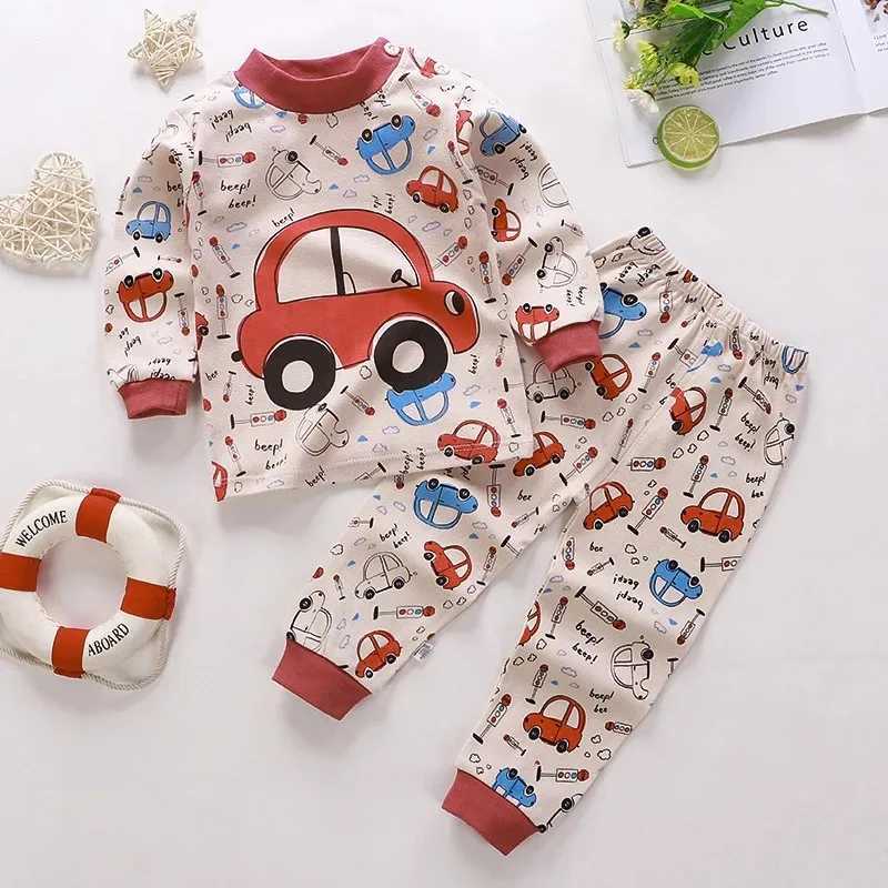 Cartoon Pajamas Suits Childrens Baby Boys Girls Spring Autumn Sleepwear Home Clothes Cotton Autumn Long Trousers Kids Pijamas H260403