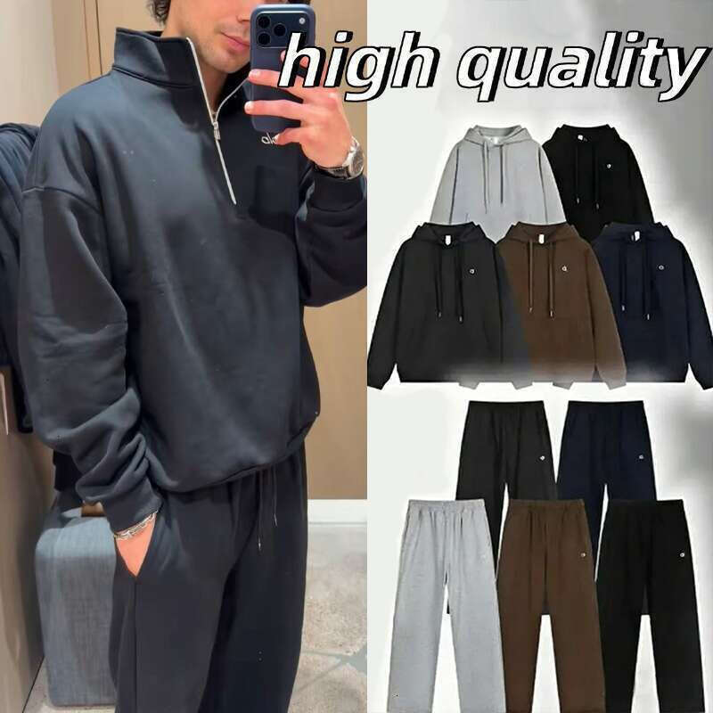 New Alosetnessitys Women Set Designer Hoodie Women Man Sporty Fiess Yoga Set gym Tracksuit Letters Print Sleeve Bandage Tops Alosetnessitys Hoodie Sweat Pants A1