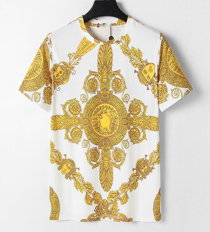 Luxury Designer Style Baroque Print Crew Neck T-shirt Men's Fashion Short Sleeve Tee Size: M - 3XL B18