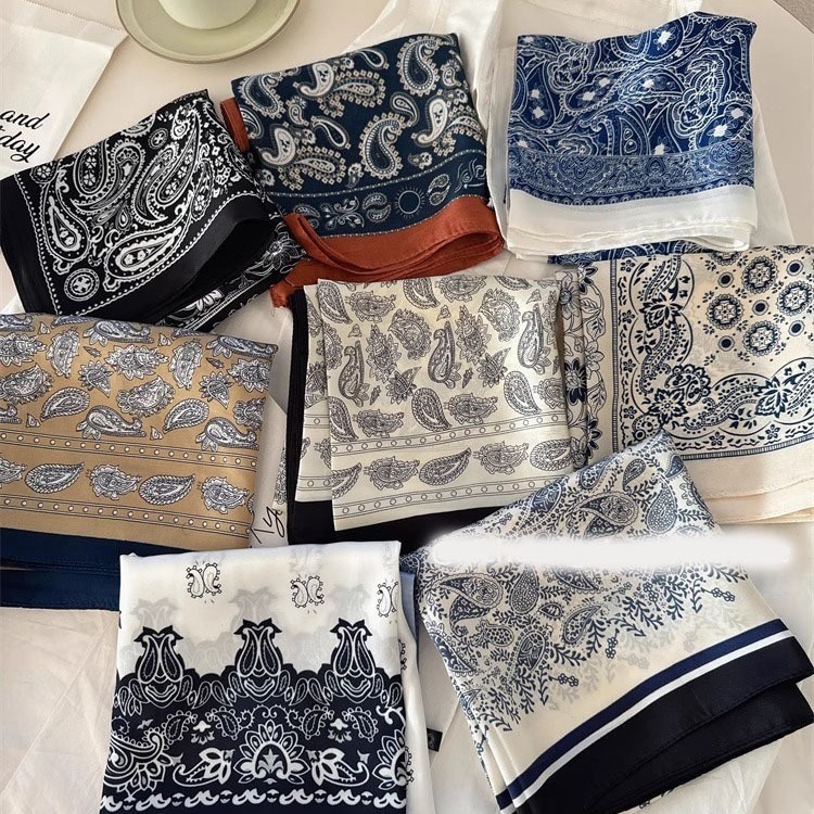 Fashion 70X70cmPrinted Womens Scarf Pashmina Silk Scarf Square Shawl Decorative Headband Neck Bandana 250904