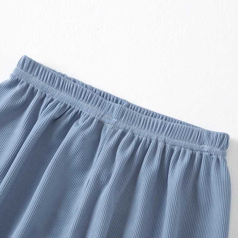 2/4 Pieces Childrens Summer Thin Short-sleeved Shorts Ice Silk Suit Boys and Girls Casual Joker Home Clothes 2-piece Suit H260403