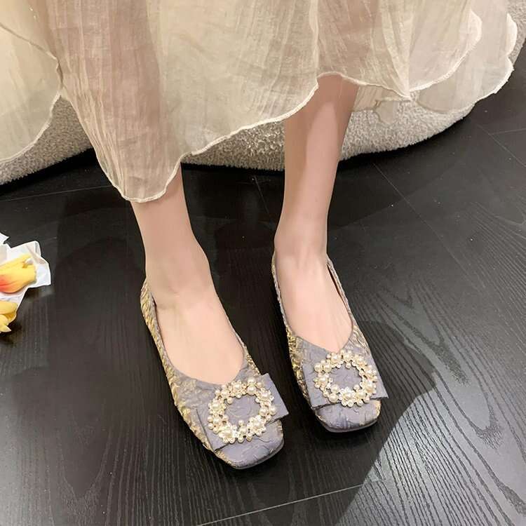 Pearl Slip-on Flat Shoes Women, 2025 New Trendy Casual Style To Pair With Skirts, Fairy-style Loafers For Women Free Shipping