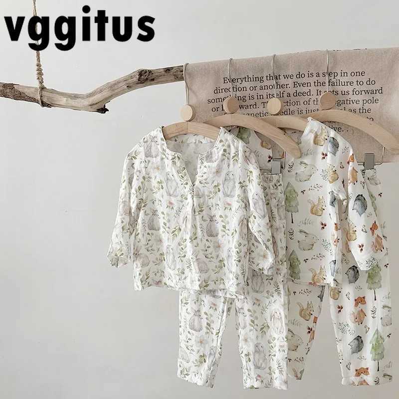 New Spring Autumn Kids Girl Boy Pajamas Set Long Sleeve Bunny Animal Print Sleepwear Toddler Boys Girls Loungewear A9639 H260403