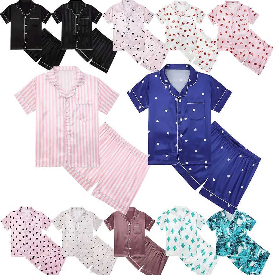 Children Pajamas Set Teenager Summer Lightweight Comfortable Homewear Outfit Clothes Boys and Girls Short Sleepwear with Pattern H260403