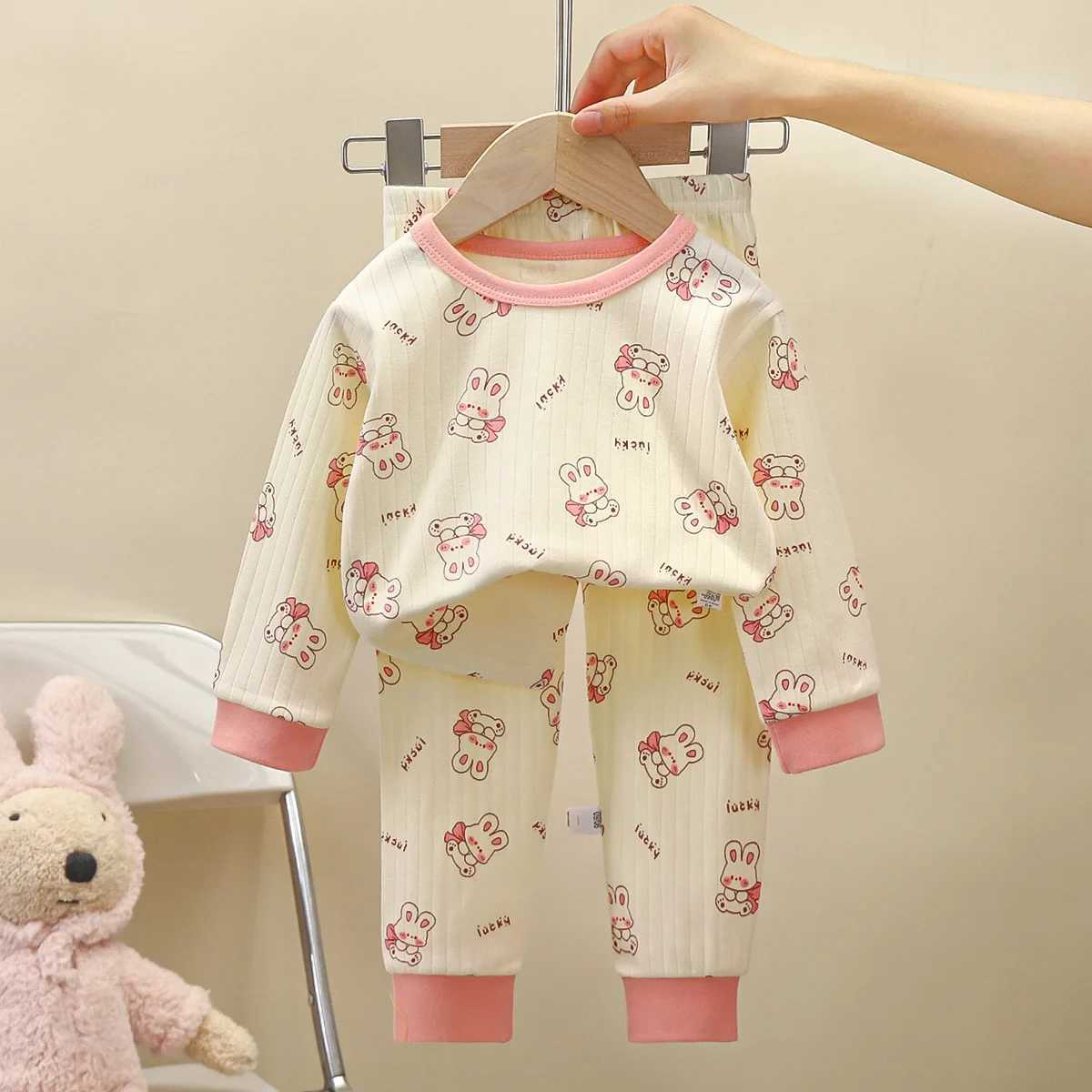 New Spring Autumn Childrens Clothing Sets Sleepwear Clothes Kids Pajamas Set Baby Cotton Pyjamas H260403