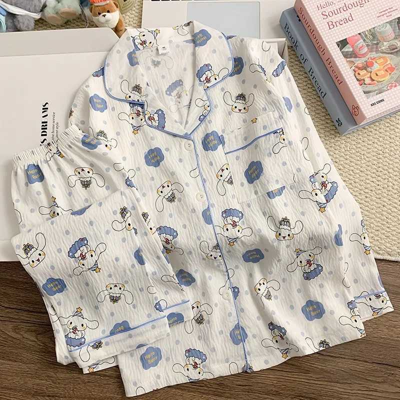 Capybara Girls Sleepwear Cloudy Cotton Jersey Sleepwear Children Thin Home Set with Long Sleeve and Pants Spring Autumn Cartoon H260403