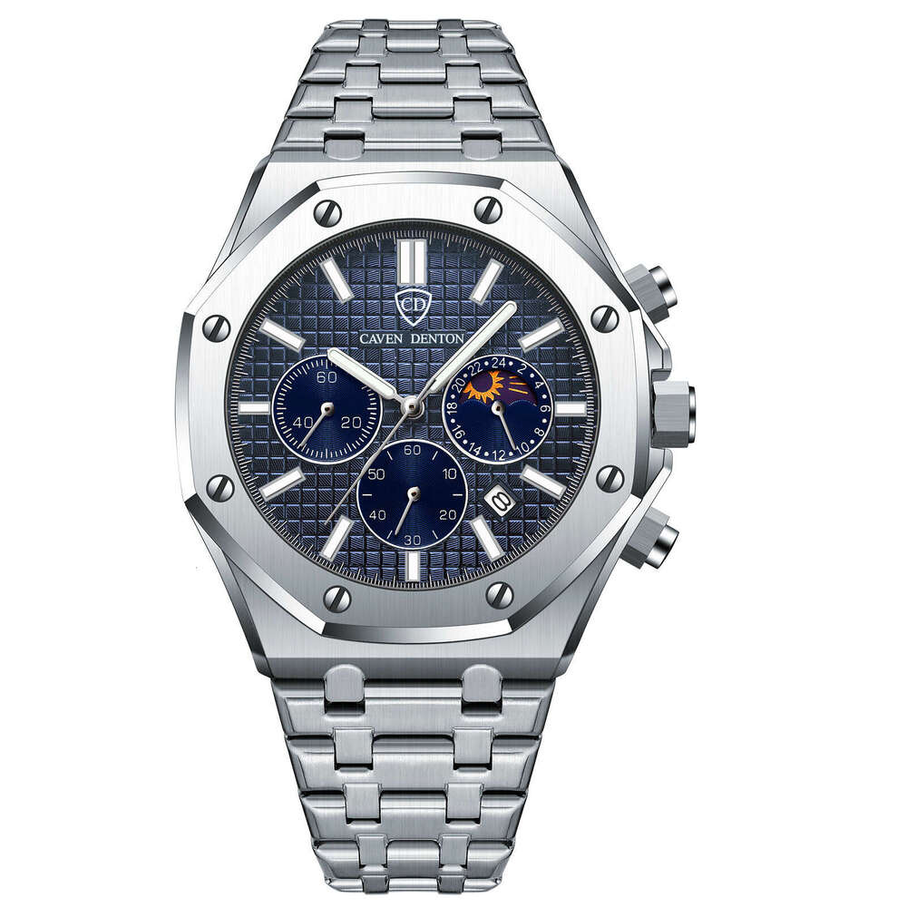 Foreign Trade Hot-Selling Waterproof High-End Fashion Dial Steel Band Multi-Function Men's Quartz Watch