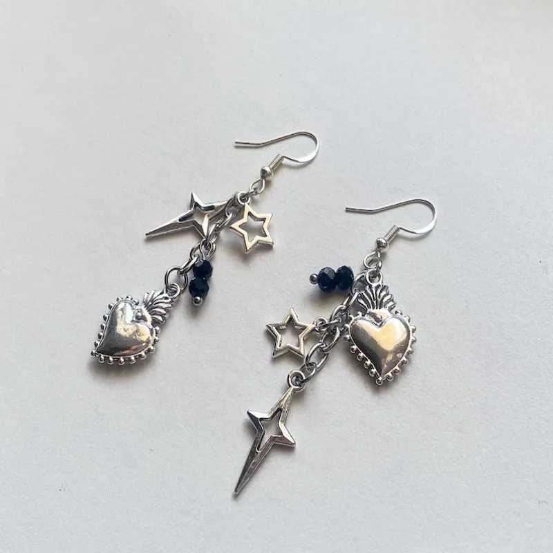 Personalized Punk Style Hollow Star Heart Pendant Earrings Womens Fashion Trend Holiday Party Accessories Jewelry H260403