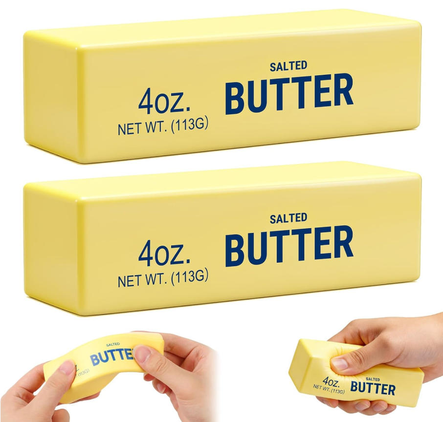 Wholesale slow-resilience soft and cute party gifts featuring a realistic butter stick shape soft and squeezable