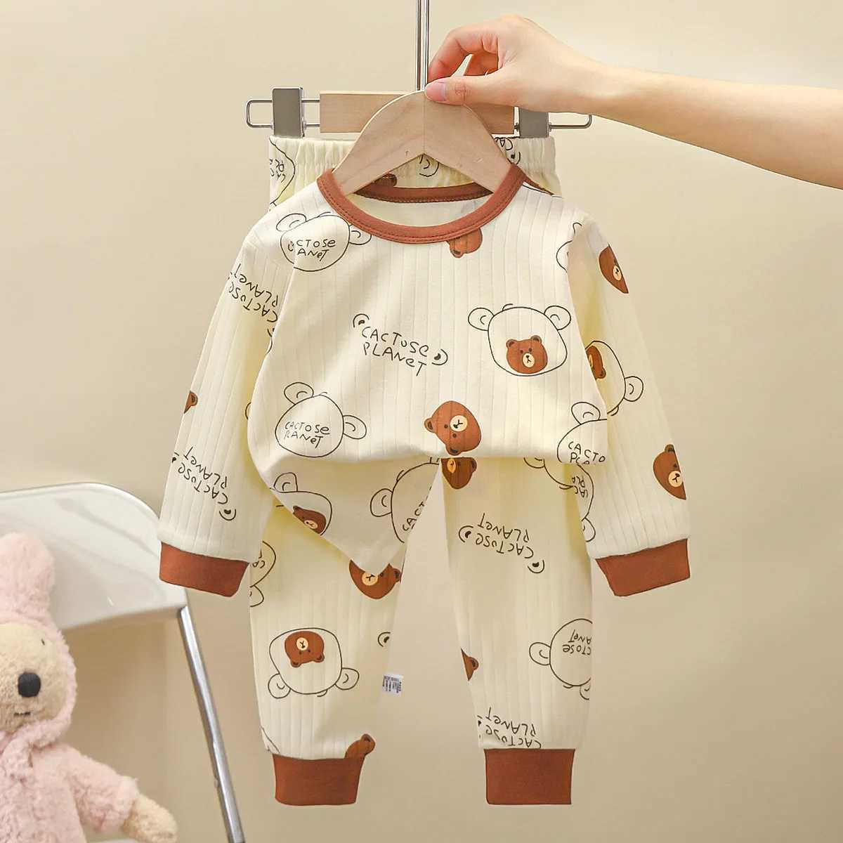 New Spring Autumn Childrens Clothing Sets Sleepwear Clothes Kids Pajamas Set Baby Cotton Pyjamas H260403