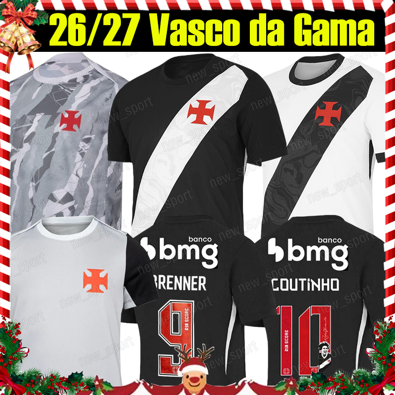 4XL 26/27 Vasco da Gama Soccer Jerseys COUTINHO RAYAN P.HENRIQUE PAULINHO FABIANO GARRE ALEX TEIXEIRA MURIQ 2025 2026 Men Black White Men Kids Kit Football Shirts