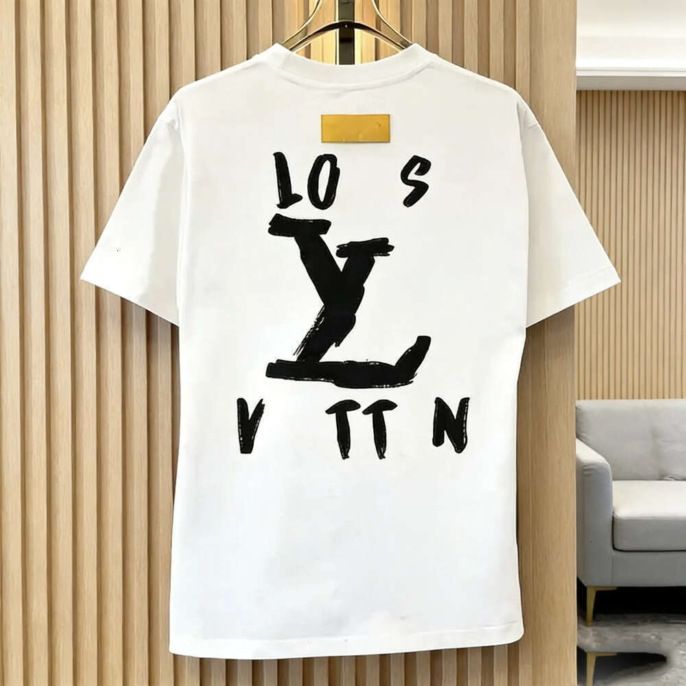 Louishirt Vuittonlys New Designer Brand T-Shirt Cotton Shirt Simple Letter Print Summer Casual Men's Clothing Premium Fashion Luxury Short-Sleeved Shirt Aae