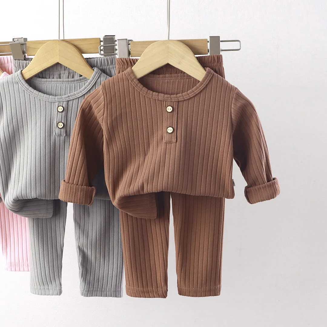 Childrens Underwear Sets Autumn New Baby Boys Pajamas Korean Version of the Girls Home Wear Childrens Clothing H260403