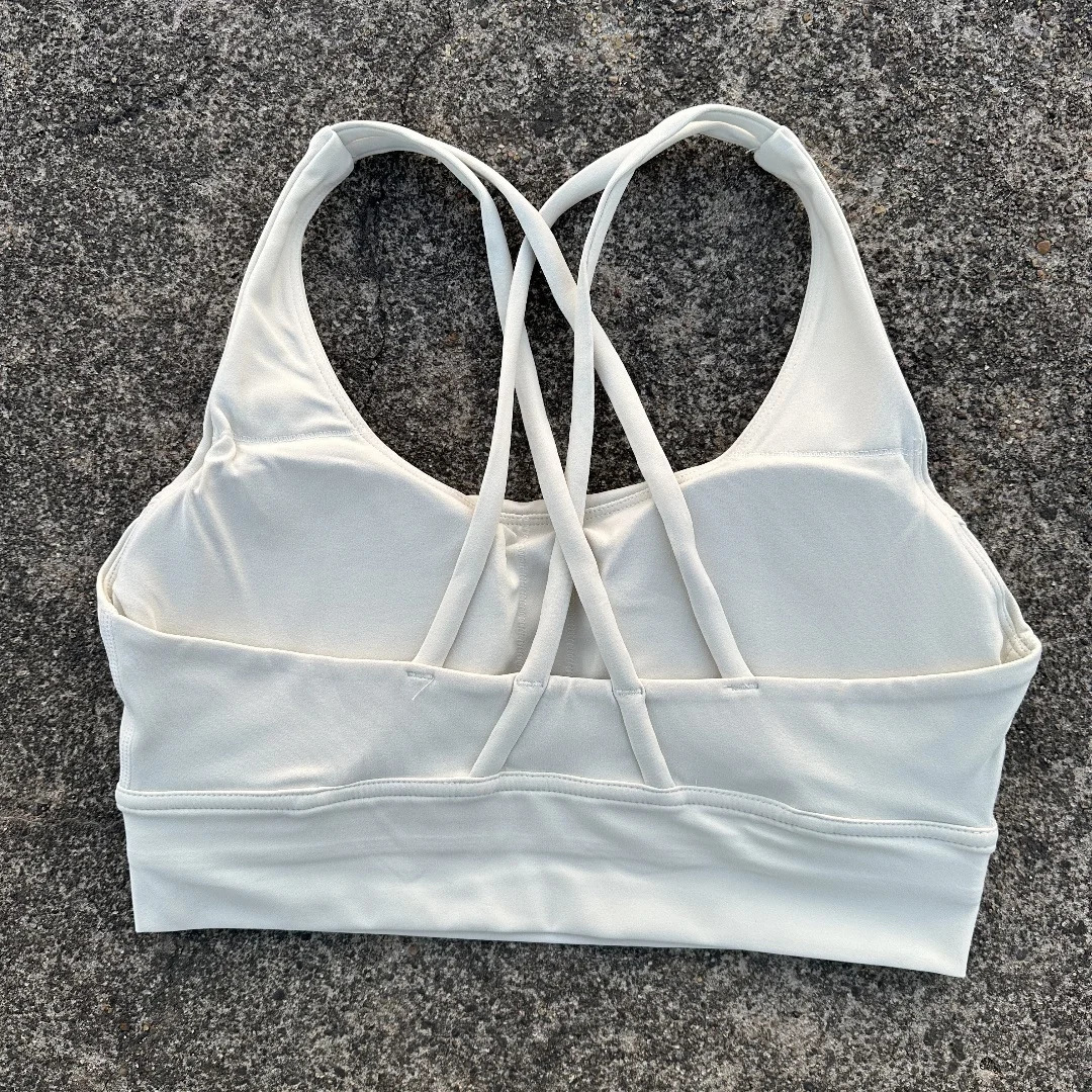 Solid Color Women cross Back Soft Fitness Sports Bra Top Gym Yoga underwear Tight Workout With Chest Pad shoulder strap Training 260403