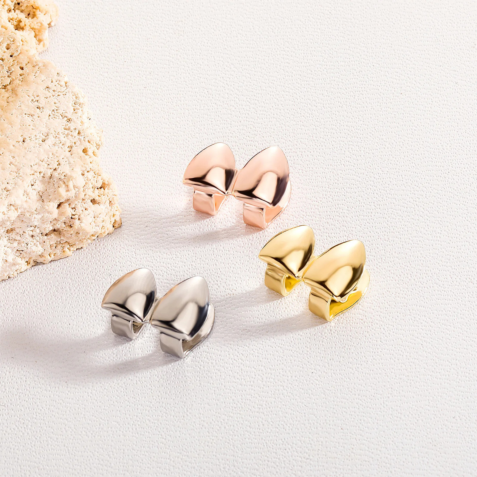 Silver Geometric Dental Grills, Cartoon Style Teeth Caps, Gold Fangs Vampire Teeth Caps - view 6