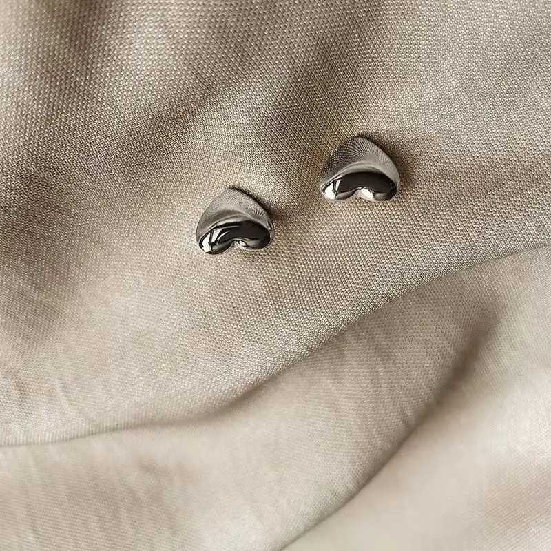 Small Cute Heart Stainless Steel Stud Earrings Golden Jewelry Accessory for Women Girls Gift H260403