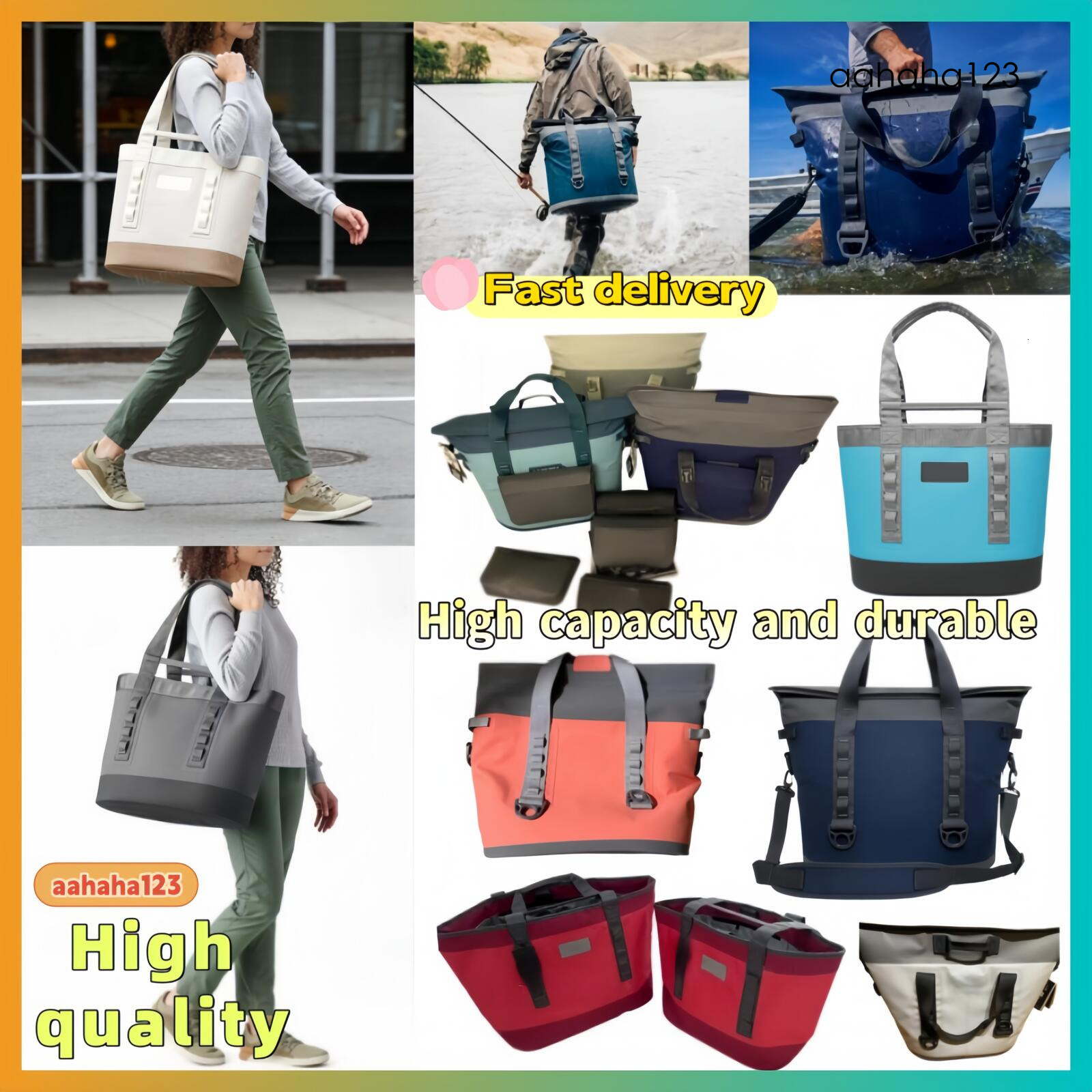 5A Camino 35 20 Totes Bags Pink Carry All Picnic Box Internal Dividers Fishing CampingLunch Bags Durable Beach Totes Water proof Large Bag Black cooling travel