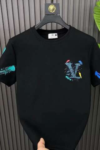 New Summer Short T-Shirt Men's Stylish Casual Slim Fit High-End Light Luxury Trendy Base Shirt Half Sleeve