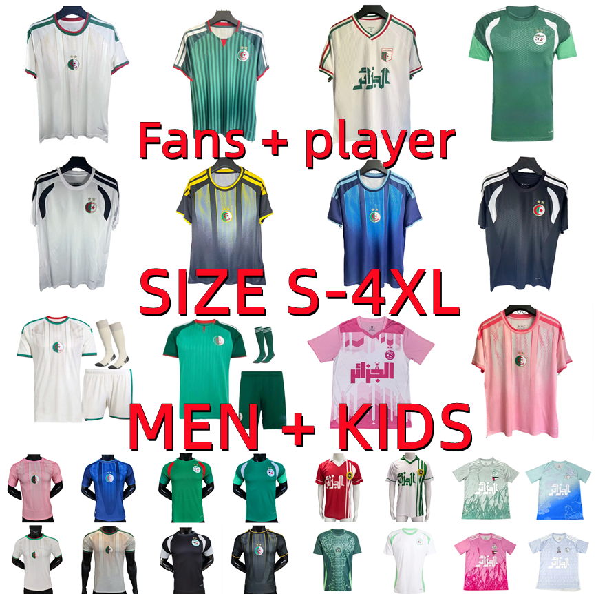 2025 2026 2027 Algeria MAHREZ Soccer Jerseys argelia 24 25 26 27 NOURI BENNACER AOUAR BENSEBAINI Algerie Football Shirts Maillot de foot Player version Men kids Kits
