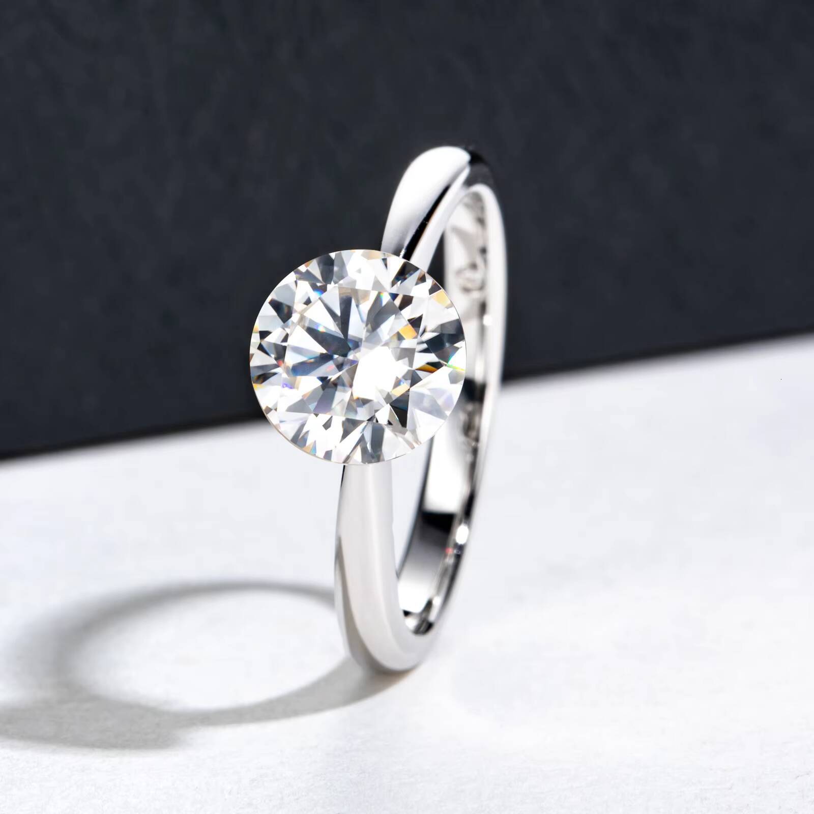 3 Ct Bezel-free Moissanite Ring 925 Sterling Silver Fashion Light Luxury Womens Jewelry European Tiktok Live Wholesale