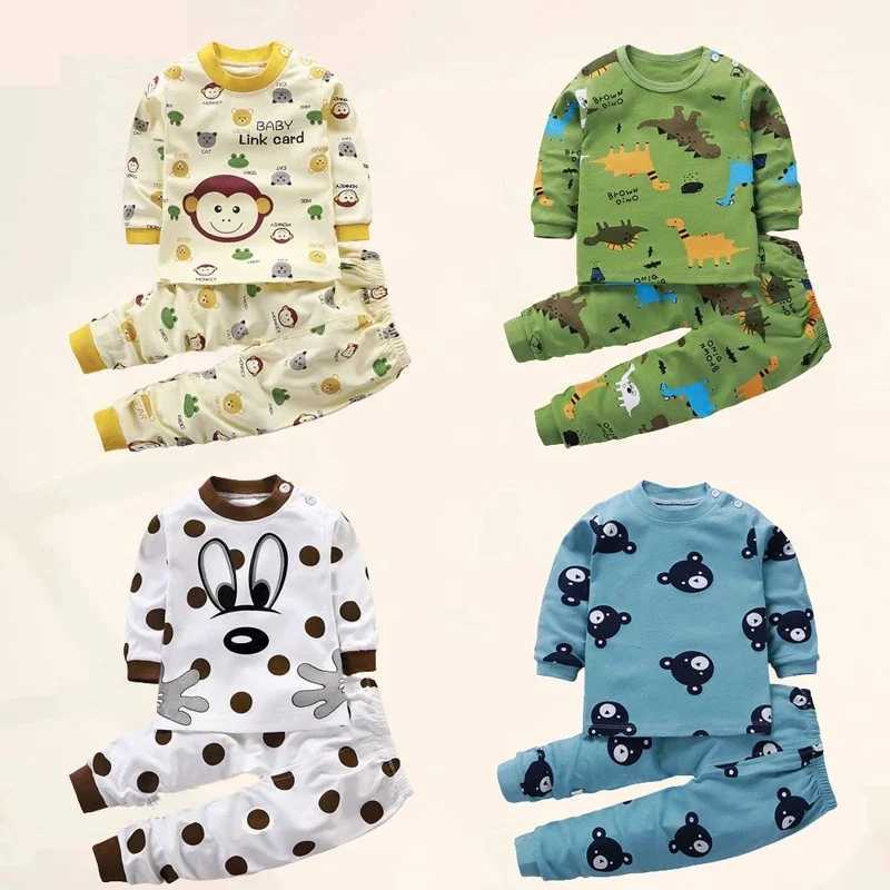 Kids Clothes Children Sets Childrens Clothing Boys Girls CottonAutumn winter Clothing Pants Sleepwear Underwear Christmas Gift H260403
