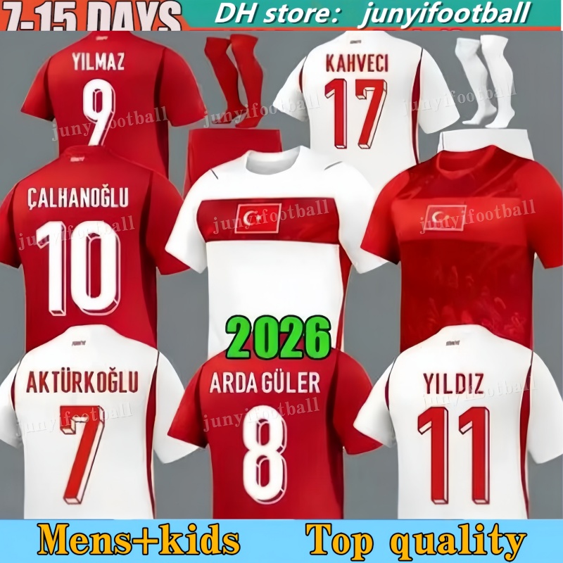 2026 World Cup Turkey Soccer Jersey DEMIRAL Kokcu 26 27 Calhanoglu YILDIZ Turkiye national team football Shirts HAKAN Men Uniforms kids kits ARDA GULER