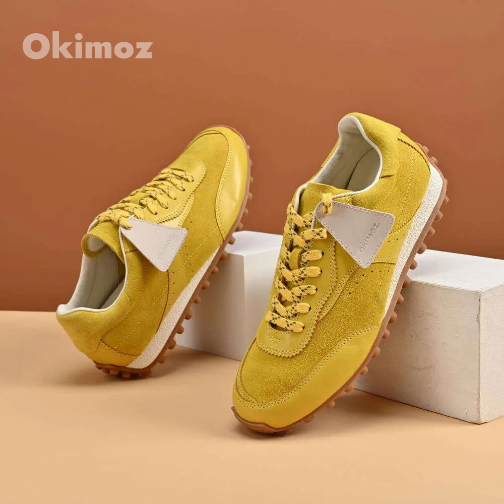 Casual Shoes Running Sneaker Designer Shoes Vibrant Yellow Suede Retro-Style Sneakers Gym Sneakers OKIMOZ c40 Big Size