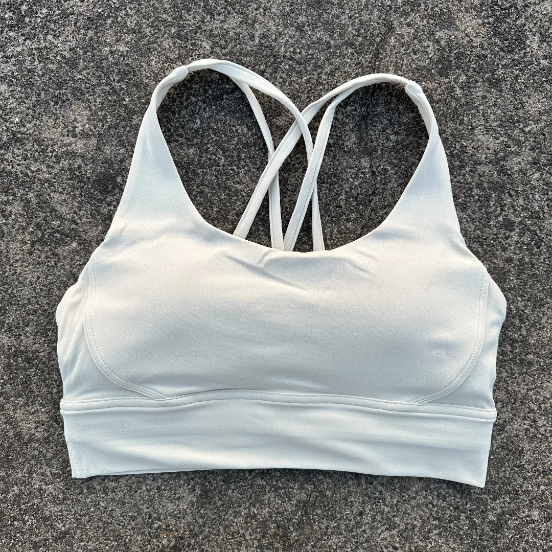 Solid Color Women cross Back Soft Fitness Sports Bra Top Gym Yoga underwear Tight Workout With Chest Pad shoulder strap Training 260403