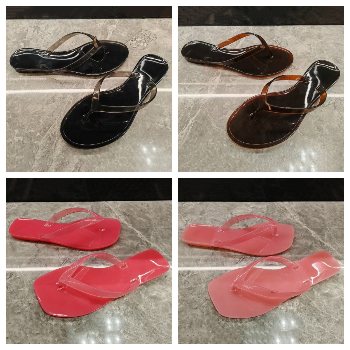 Fashion High Sandals Women Slides Fashion Womens Leather Letter Printed Flat Summer Sandals Slippers 35328