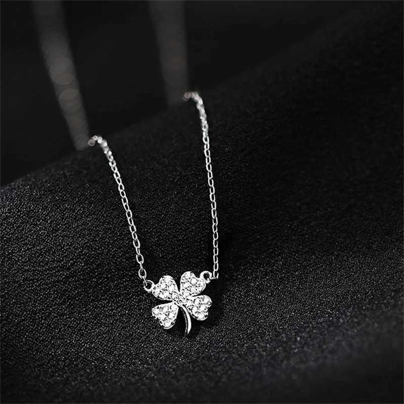 Luck Leaves Sweater Chokers Necklace Crystal Zircon Pendant Chain Necklace For Women Jewelry H260403