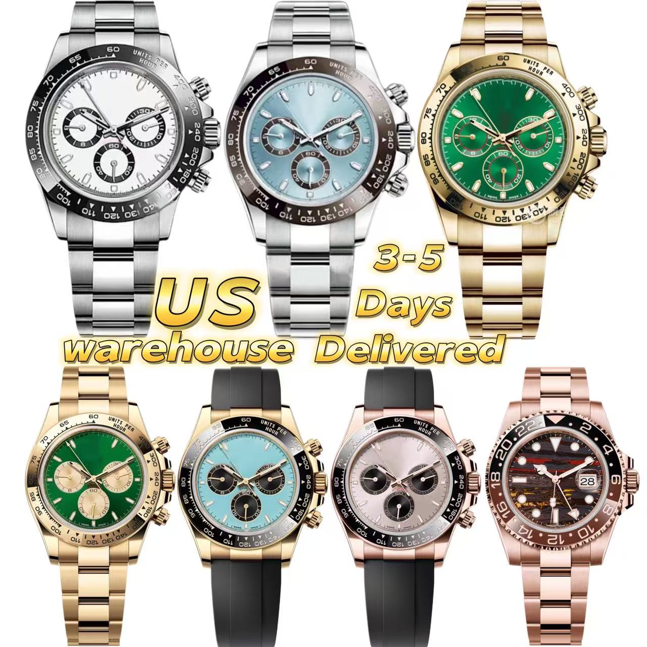 Automatic dayton watches men designer 40mm high quality luxury watch 2813 movement sapphire waterproof stainless steel rubber strap ceramic bezel Reloj Montre
