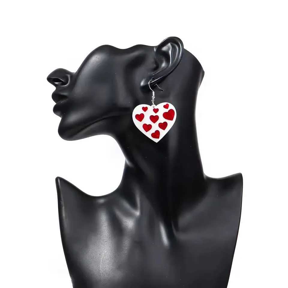 Cute Heart Cat Acrylic Earrings Women Statement Peach Kitten Drop Earring Fashion Jewelry Valentines Day Gifts H260403