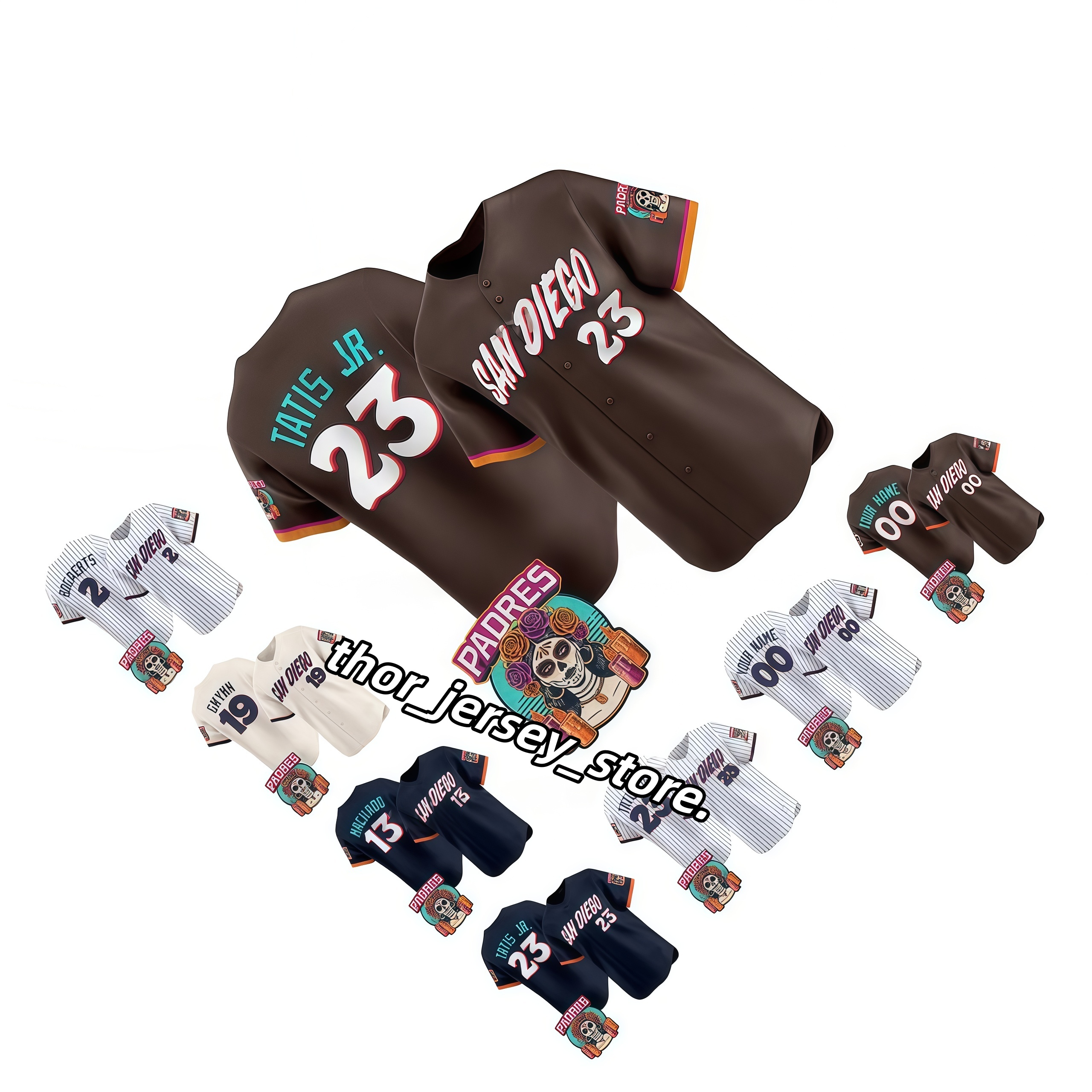 Fernando Tatis Jr Baseball Jersey Manny Machado Jackson Merrill Cronenworth Gavin Sheets Ryan OHearn Robert Suarez Michael King Yu Darvish Dylan Gwynn Padres xs-4xl