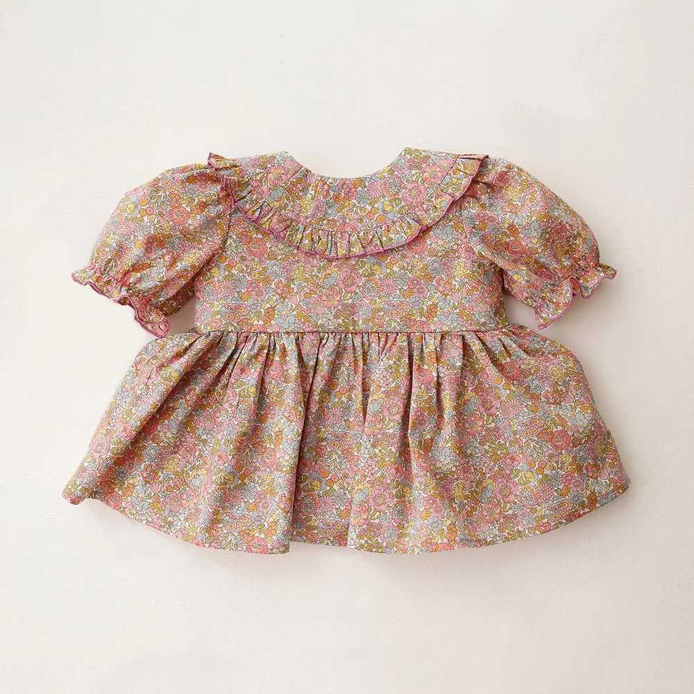Summer Baby Girl Outfits 0-2Y Vintage Floral 100 Cotton 2Pcs Baby Girl Clothes Set Toddler Casual Clothes For Girls H260403