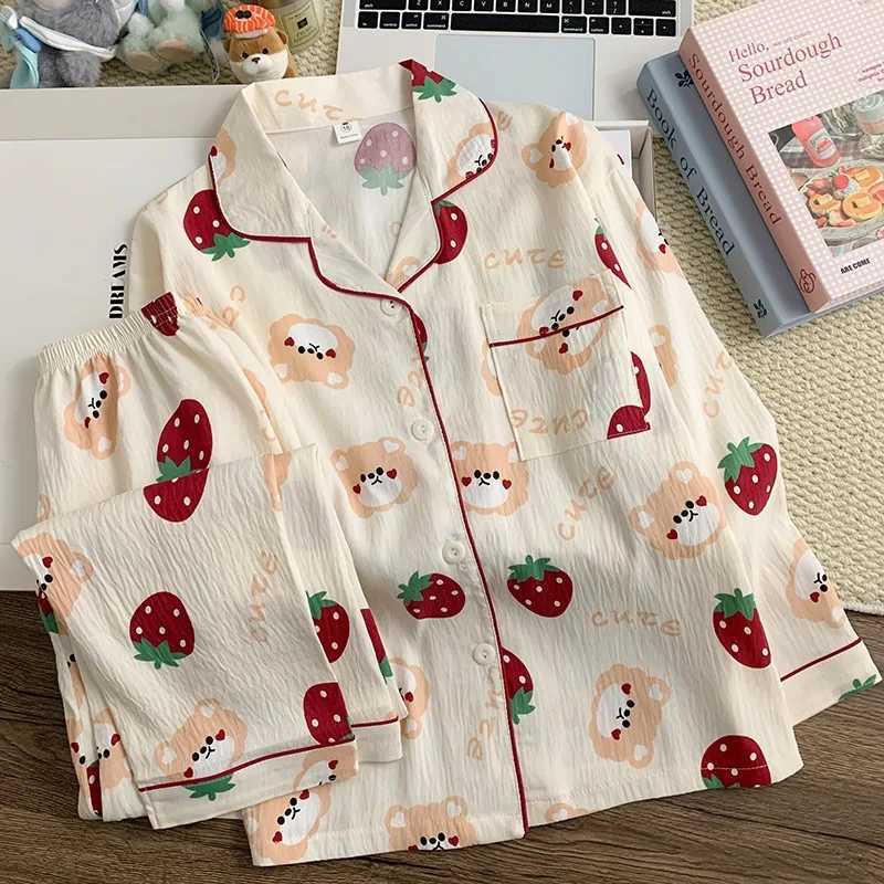 Capybara Girls Sleepwear Cloudy Cotton Jersey Sleepwear Children Thin Home Set with Long Sleeve and Pants Spring Autumn Cartoon H260403