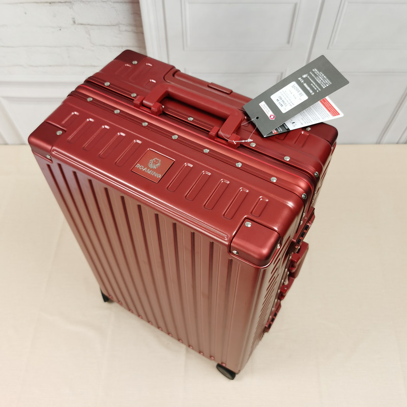 2-piece aluminum frame luggage set carry-on and checked suitcase with abs hard shell tsa lock no zipper silver 20/28 Z260403