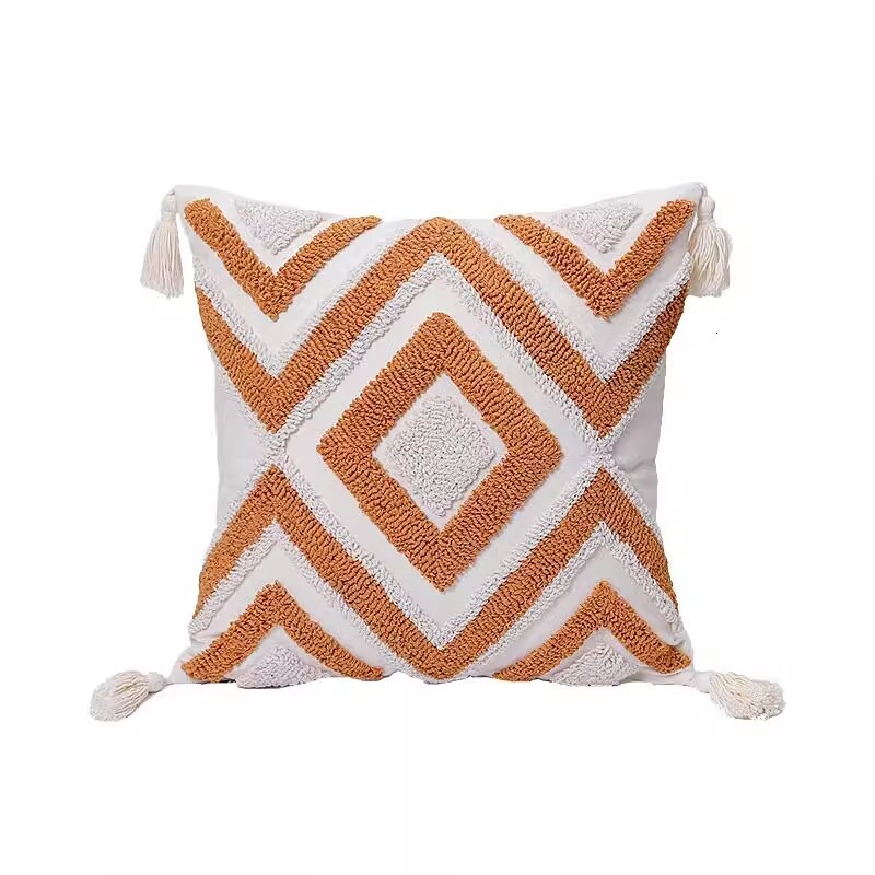 Pillow Case The Living Room Sofa And Bedroom Feature Symmetrical Geometric Strip Pillowcases With Bohemian Style Circular Velvet Technology