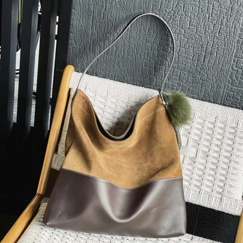 2026 New Retro Lazy Style Frosted Cowhide Tote Bag for Women Large Capacity Shoulder Bag Fashion Commute Bag Factory Wholesale Drop Shipping SENYY