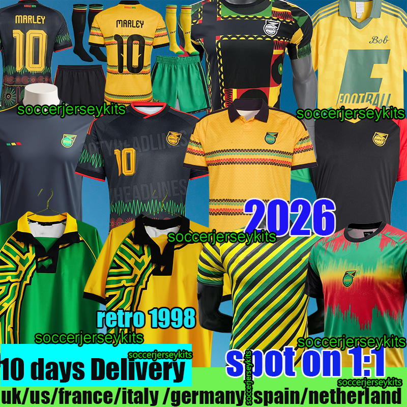 MARLEY Jamaica soccer jerseys 2026 world cup copa national football shirts trainning Jamaica jersey Retro Kit 1998 home away pre match maillot jamaique 2026