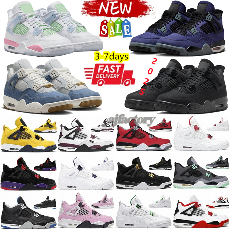 With Box 4s Laker Basketball Shoes 4 2025 Black Cat Designer Men Women Military Pure Money Sail Red Cement White Cool Grey University Blue outdoor trainers Sneakers