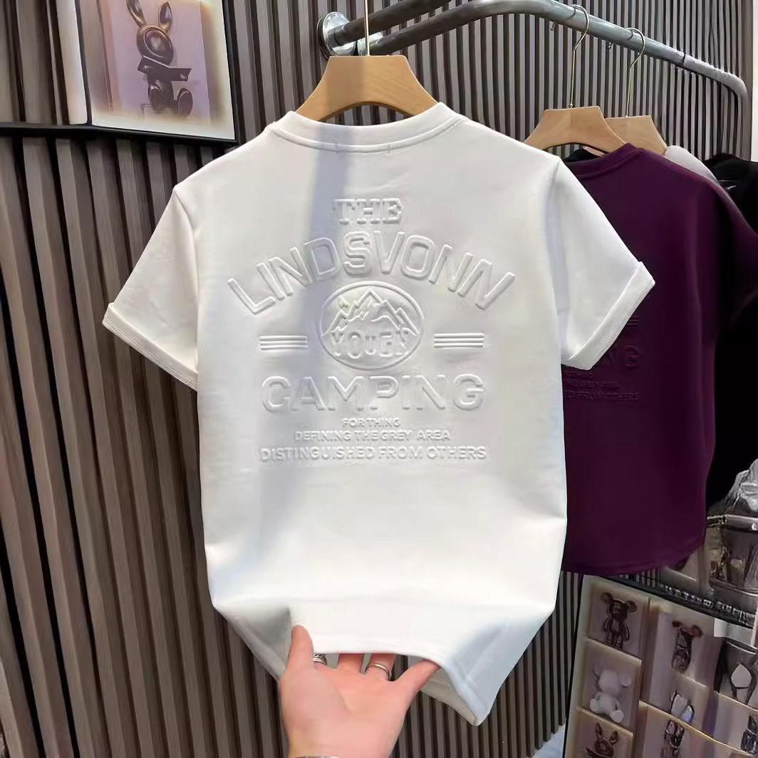 Luxury Brand Designer Clothes Trendy And Popular Niche Design Light Luxury Men's T-Shirt, Short-Sleeved, Heavy-Weight, Trendy American High Stree